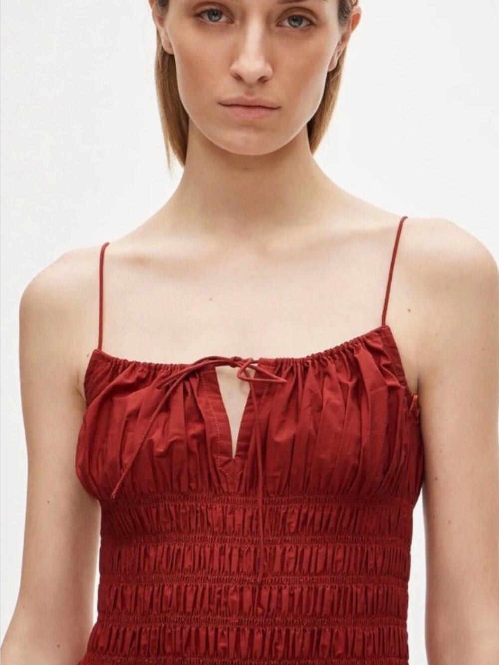 J.Crew Reverie Dress in Colorblock Cotton Poplin in Red Pink Combo - Picture 2 of 7
